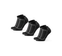 DANISH ENDURANCE Ankle Running Socks, Trainer Socks, Anti Blister, for Sports, Men & Women, Unisex, 3 Pack, Black/Grey, 9-12
