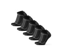 DANISH ENDURANCE Ankle Running Socks, Trainer Socks, Anti Blister, for Sports, Men & Women, Unisex, 5 Pack, Black/Grey, 9-12