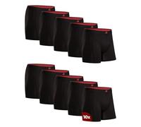 DANISH ENDURANCE Bamboo Boxer Shorts for Men, Breathable Underwear, Soft Antibacterial Pants, 10 Pack Black XXL