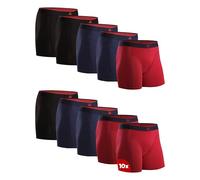 DANISH ENDURANCE Bamboo Boxer Shorts for Men, Breathable Underwear, Soft Antibacterial Pants, 10 Pack Multicolour (4xNavy, 3xBlack, 3xRed) XXL