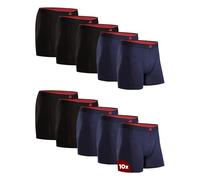 DANISH ENDURANCE Bamboo Boxer Shorts for Men, Breathable Underwear, Soft Antibacterial Pants, 10 Pack Multicolour (5xBlack, 5xNavy) XL