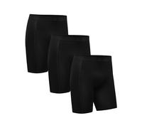 DANISH ENDURANCE Bamboo Boxer Shorts for Men, Long Leg Boxers, Anti Chafing, Breathable Underwear, 3 or 6 Pack Black L
