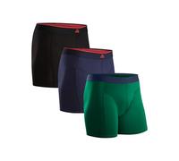 DANISH ENDURANCE Bamboo Boxer Shorts for Men, Soft Antibacterial Pants, Optional Open Fly, 3 Pack Multicolour (1xBlack, 1xNavy Blue, 1xGreen) XXL
