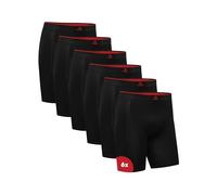 DANISH ENDURANCE Bamboo Boxers Mens, Long Leg Boxers for Men, Anti Chafing, Breathable Underwear, 3 or 6 Pack, Black/Red 6-pack, Large