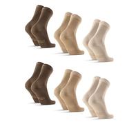 DANISH ENDURANCE Bamboo Socks, Breathable Anti Sweat Socks, for Men & Women, Unisex, 6 Pack, Multicolour (2xSand, 2xBeige, 2xBrown), 3-5