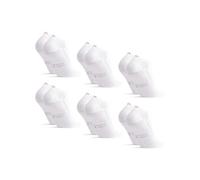 DANISH ENDURANCE Bamboo Trainer Socks, Anti-Blister & Breathable Ankle Socks, for Men & Women, Unisex, 6 Pack, White, 9-12