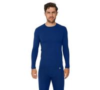 DANISH ENDURANCE Base Layers Men, Long Sleeve Merino Wool Tops with Zipper, Warm Winter Underwear, Navy, XXL