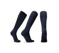 DANISH ENDURANCE Compression Socks, Organic Cotton Flight Socks, 14-18 mmHg, Men & Women, Unisex, Navy, 6-8