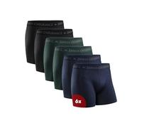 DANISH ENDURANCE Cotton Boxers for Men with Optional Fly, Breathable Men's Underwear Trunks, 6 Pack, Multicolor (2 X Black, 2 X Green, 2 X Blue Melange), L