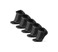 DANISH ENDURANCE Cushioned Ankle Running Socks for Long Distances, Anti-Blister, Men & Women, Unisex, 5 Pack, Black/Grey, 3-5