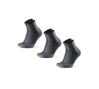 DANISH ENDURANCE Cushioned Running Socks for Long Distances, Anti-Blister, for Men & Women, Unisex, 3 Pack, Grey/Black, 6-8