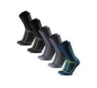 DANISH ENDURANCE Cushioned Running Socks for Long Distances, Anti-Blister, Sports Socks for Men & Women, Unisex, 5 Pack Multicolor (2xBlack/Grey, 2xGrey/Black, 1xBlue/Yellow) 6-8