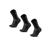 DANISH ENDURANCE Cushioned Running Socks for Long Distances, Anti-Blister, Sports Socks for Men & Women, Unisex, 3 Pack Black/Grey 3-5