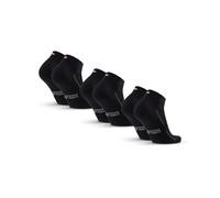 DANISH ENDURANCE Cushioned Sport Socks, Organic Cotton, Quarter Socks, for Men & Women, Unisex 3 or 6-pack, Black 3-pack, 6-8