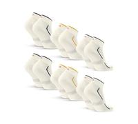 DANISH ENDURANCE Cushioned Sport Socks, Organic Cotton, Quarter Socks, for Men & Women, Unisex 3 or 6-pack, Multicolour (2xOffwhite/Dark Green, 2xOffwhite/Navy, 2xOffwhite/Mustard) 6-pack, 3-5