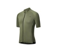 DANISH ENDURANCE Cycling Jersey Mens, Short Sleeve Mountain Bike Jersey, with Full Zipper and Rear Pockets, Olive, M