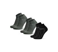 DANISH ENDURANCE Cycling Socks for summer, Breathable Ankle Length Road Cycling Socks, for Men & Women, Unisex, 3 Pack, MC (2xOlive, 1xBlack), 3-5