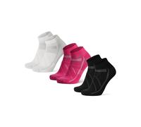 DANISH ENDURANCE Cycling Socks, Quick Dry Ankle Length Road Cycling Socks for Summer, for Men & Women, Unisex 3 Pack, MC (1xWhite, 1xPink, 1xBlack), 3-5