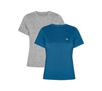 DANISH ENDURANCE Gym Sports T-Shirt, Workout & Sports Top, Lightweight, for Women, Multicolour (1xGrey Melange, 1xBright Blue), XL