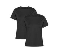 DANISH ENDURANCE Gym Top, Sports T-Shirt for Workout & Running, Lightweight & Quick Dry Activewear for Women, Black 2-Pack, Large
