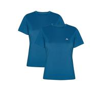 DANISH ENDURANCE Gym Top, Sports T-Shirt for Workout & Running, Lightweight & Quick Dry Activewear for Women, Bright Blue 2-Pack, Medium