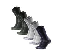 DANISH ENDURANCE Hiking Socks, Breathable Merino Wool Walking Socks, for Men & Women, Unisex, 3 or 5 Pack, Multicolour (2xGreen, 2xLight Grey, 1xNavy), 6-8