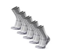 DANISH ENDURANCE Hiking Socks, Breathable Merino Wool Walking Socks, for Men & Women, Unisex, 3 or 5 Pack, Light Grey 5-pack, 6-8