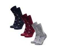 DANISH ENDURANCE Hiking Socks, Breathable Merino Wool Walking Socks, for Men & Women, Unisex, 3-Pack, Multicolour (1xcozy Navy, 1xcozy Red, 1xcozy Light Grey), 9-12