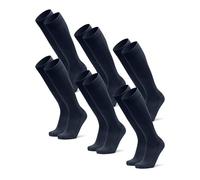 DANISH ENDURANCE Knee-High Bamboo Dress Socks, Knee Length Long Socks, Super Soft, Men & Women, 3 or 6 Pack Navy 6-8