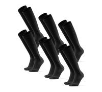 DANISH ENDURANCE Knee-High Bamboo Dress Socks, Knee Length Long Socks, Super Soft, Men & Women, 3 or 6 Pack Black 13-15