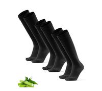 DANISH ENDURANCE Knee-High Bamboo Dress Socks, Over The Calf, Super Soft, Men & Women, 3 Pack, Black, 9-12