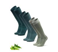 DANISH ENDURANCE Knee-High Bamboo Dress Socks, Over The Calf, Super Soft, Men & Women, 3 Pack Multicolour (1xDark Green, 1xLight Green, 1xMedium Green) 6-8
