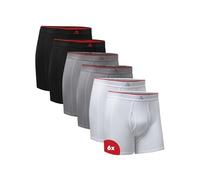 DANISH ENDURANCE Men's Bamboo Boxers, Comfortable, Breathable Underwear, Tagless, Optional Open Fly, 6 Pack, Multicolor (2x Black, 2x Grey, 2x White) With Fly, L