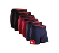 DANISH ENDURANCE Men's Bamboo Boxers, Comfortable, Breathable Underwear, Tagless, Optional Open Fly, 6 Pack, Multicolor (2x Black, 2x Red, 2x Navy Blue), 3XL