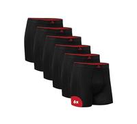 DANISH ENDURANCE Men's Bamboo Boxers, Comfortable, Breathable Underwear, Tagless, Optional Open Fly, 6 Pack, Black Fly, M