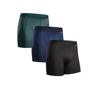 DANISH ENDURANCE Mens Boxers, Anti Chafing, Long Leg or Regular, Sports Underwear Men, Running Boxers, 3 Pack, Multicolour (1x Black, 1x Blue, 1x Green), Large