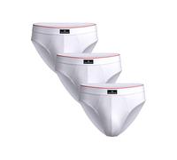 DANISH ENDURANCE Mens Briefs, Underwear Man, Soft Cotton Underpants, Y Fronts for Men, Multipack, 3 Pack, White/Red, XL