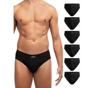 DANISH ENDURANCE Mens Briefs, Underwear Man, Soft Cotton Underpants, Y Fronts for Men, Multipack, 6 Pack, Black, S