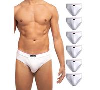 DANISH ENDURANCE Mens Briefs, Underwear Man, Soft Cotton Underpants, Y Fronts for Men, Multipack, 6 Pack, White, L