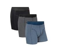 DANISH ENDURANCE Men's Cotton Boxer Shorts, Soft Organic Cotton, Anti Chafing, Men's Underwear, 3 or 6 pack, Multicolor (Black Stripe, Navy Stripe, Black), X-Large