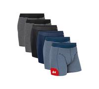 DANISH ENDURANCE Men's Cotton Boxer Shorts, Soft Organic Cotton, Anti Chafing, Men's Underwear, 3 or 6 pack, Mc (2xblack Stripe, 1xblack, 1xnavy, 2xnavy Stripe), 3X-Large