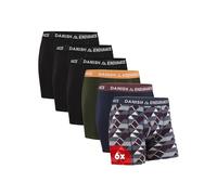 DANISH ENDURANCE Mens Cotton Boxers with Optional Fly, Multipack, 6 Pack, Multicolor (Black, Green/Orange, Navy Blue/Bordeaux, Retro) Fly, XXL