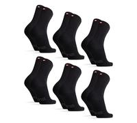 DANISH ENDURANCE Mens Socks, Organic Cotton, Soft, Breathable, Ladies Socks, Everyday, Unisex, 3 or 6 Pack, 6x Black, 6-8