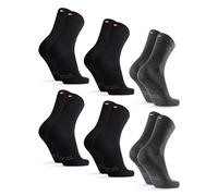 DANISH ENDURANCE Mens Socks, Organic Cotton, Soft, Breathable, Ladies Socks, Everyday, Unisex, 3 or 6 Pack, Multicolour: 4 X Black, 2 X Grey, 9-12
