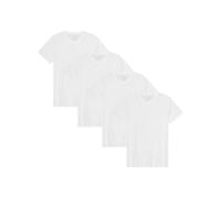 DANISH ENDURANCE Men's T-Shirts, Organic Cotton T-Shirts for Men, Crew Neck, 4-Pack, White, Large
