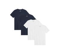 DANISH ENDURANCE Men's T-Shirts, Organic Cotton T-Shirts for Men, V-Neck, 1-Pack, 2-Pack, 4-Pack, Multicolour (2xWhite, 2xDark Navy), M