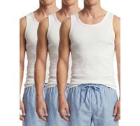 DANISH ENDURANCE Mens Vests, 100% Organic Cotton Rib Knit Tank Top Men for Everyday & Work, Mens Vests 3 Pack White M