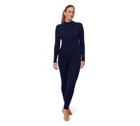 DANISH ENDURANCE Merino Wool Base Layer Set 250g/m² Heavyweight for Women, Extreme Warm Thermal Underwear Set, Dark Navy, L