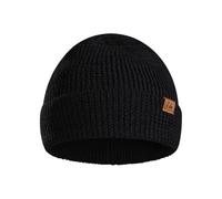 DANISH ENDURANCE Merino Wool Beanie Hat, Thermal Winter Hats, Knit Wooly Hat, for Men and Women, Unisex, Black
