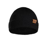 DANISH ENDURANCE Merino Wool Beanie Hat, Warm Fleece Lining, Thermal Winter Hats, Knit Wooly Hat, Fisherman Beanie, for Men and Women, Unisex, Black, One Size